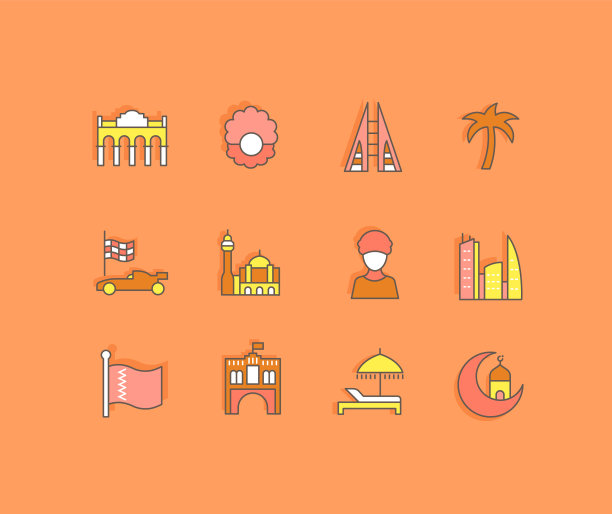 设置简单的线条图标巴林图片下载