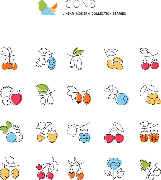 设置线条图标浆果图片下载