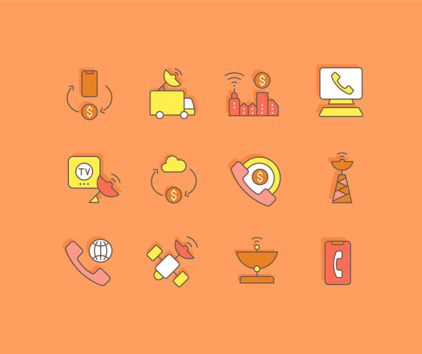 设置简单线路图标通信服务图片下载