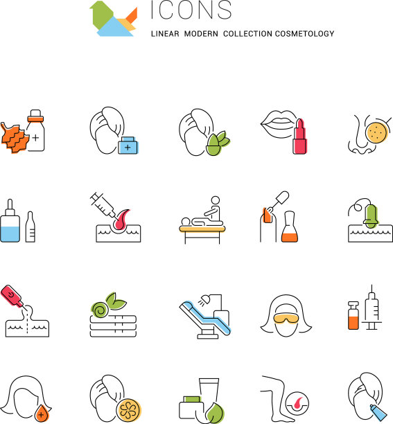 设置线条图标美容图片下载
