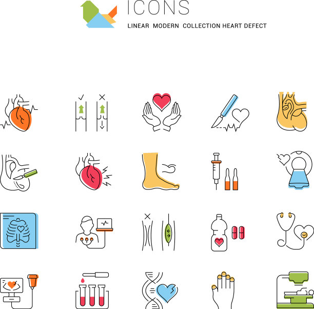 设置心脏缺陷图标的直线图片下载