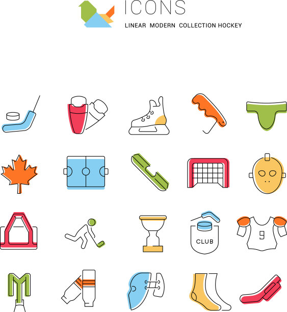 设置线图标曲棍球图片下载