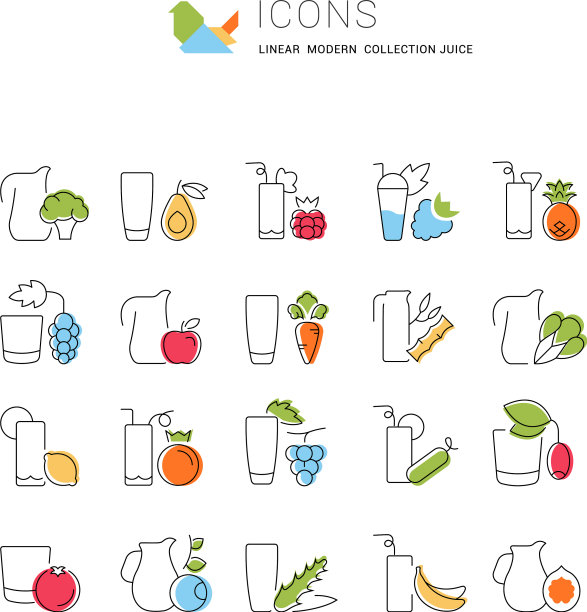 设置线条图标果汁图片下载