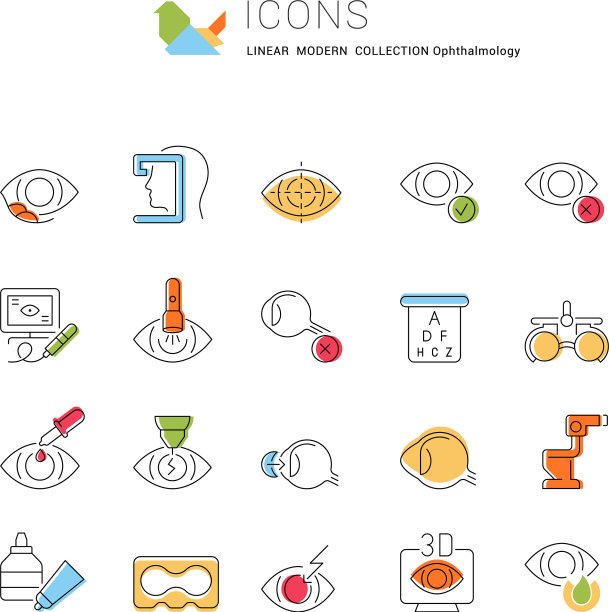 设置线条图标眼科图片下载