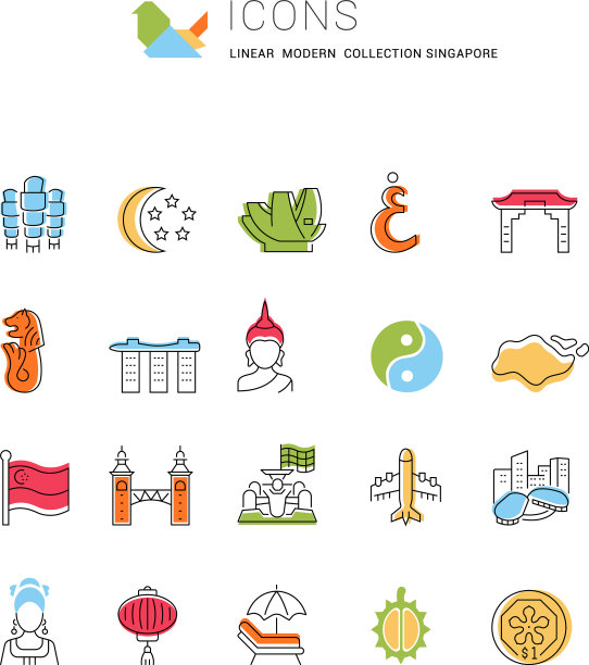 Set line ICONS新加坡图片下载