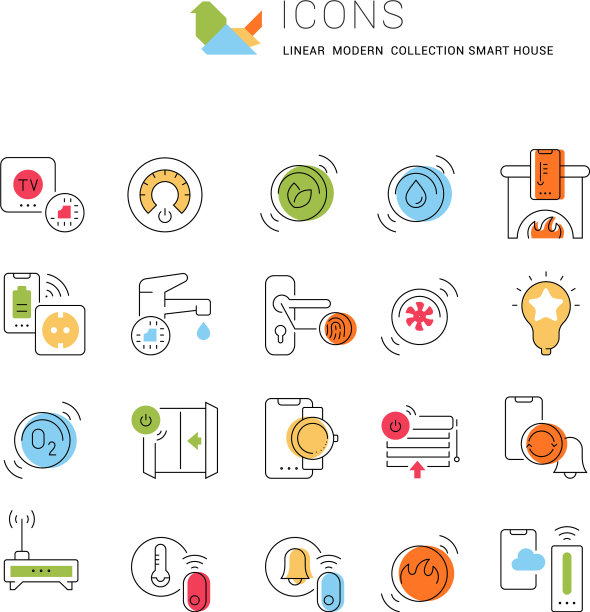 设置线条图标智能房子图片下载