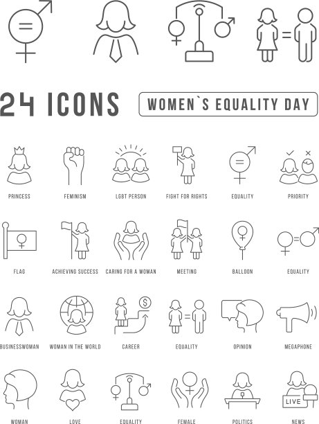 行图标妇女平等日图片下载