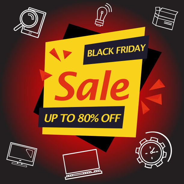 黑色星期五贴纸打折销售图片下载
