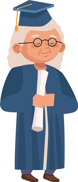 穿着毕业制服的可爱老太太图片下载