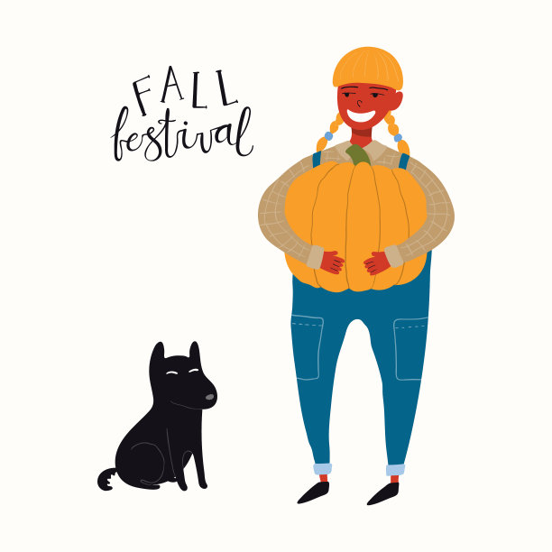 漂亮的女孩抱着大南瓜图片下载