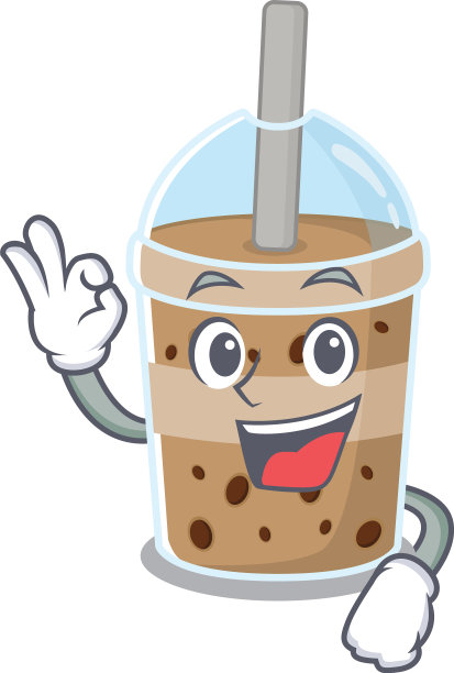 巧克力泡泡茶卡通人物设计图片下载