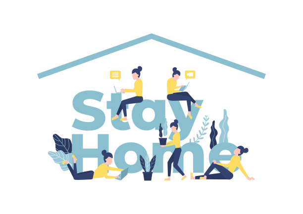 呆在家里呆在安全的概念阻止冠状病毒图片下载