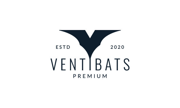 动物蝙蝠极简形状标志图标设计图片下载