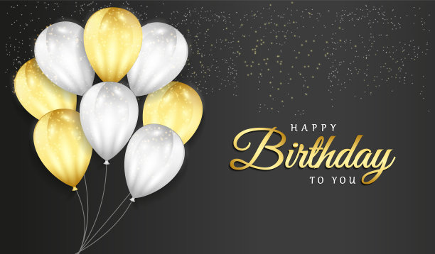 在黑色背景上庆祝生日快乐图片下载