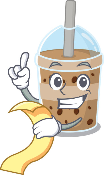 卡通人物巧克力奶茶图片下载