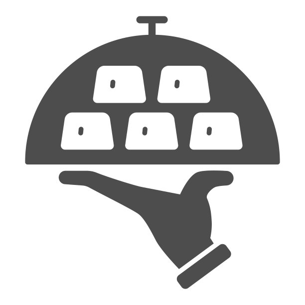 金条托盘上固体图标金融概念图片下载