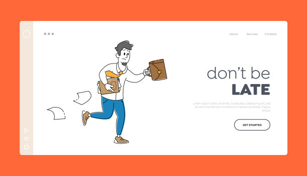 压力商务人士晚登陆页面模板图片下载