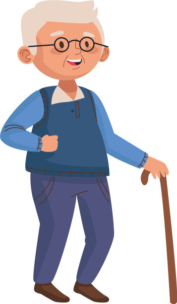 拄着拐杖走路的老人图片下载