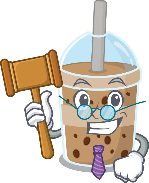 魅力十足的评委巧克力奶茶卡通图片下载