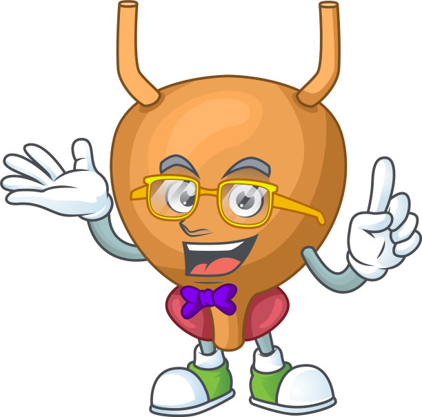 卡通设计极客膀胱戴着奇怪的眼镜图片下载