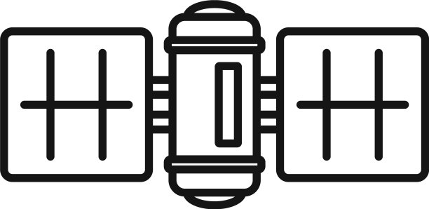 空间站卫星图标轮廓风格图片下载