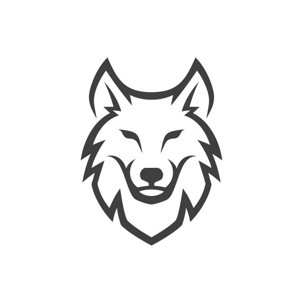 简单的狼头线艺术图片下载