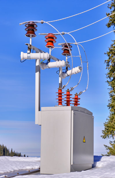 变电站蓝天雪图片下载