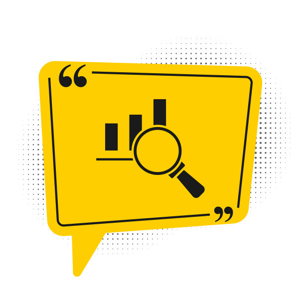 黑色放大镜和数据分析图标图片下载