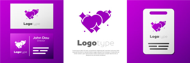 标志类型两个连接的心图标孤立在白色图片下载