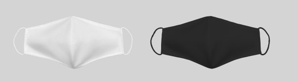 一套黑白防护面具的模型图片下载