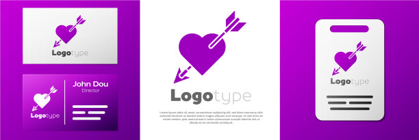 标志类型的爱情符号与心和箭头图标图片下载