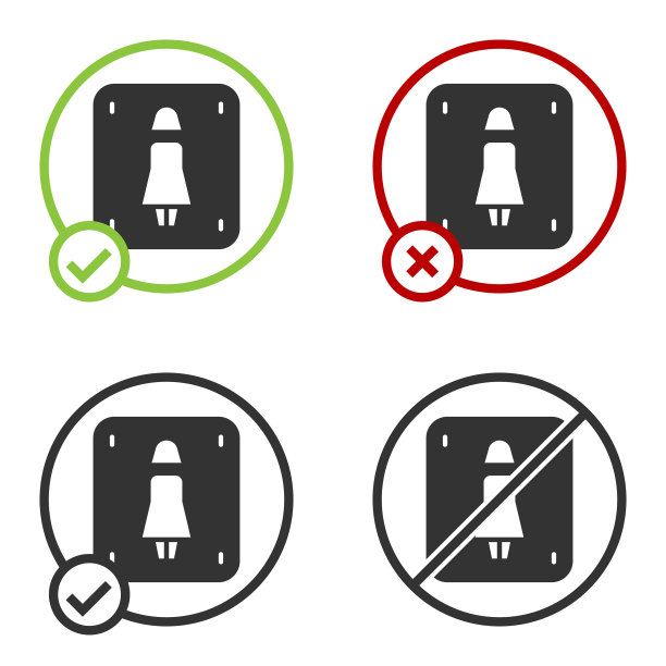 黑人女性厕所图标孤立在白色上图片下载