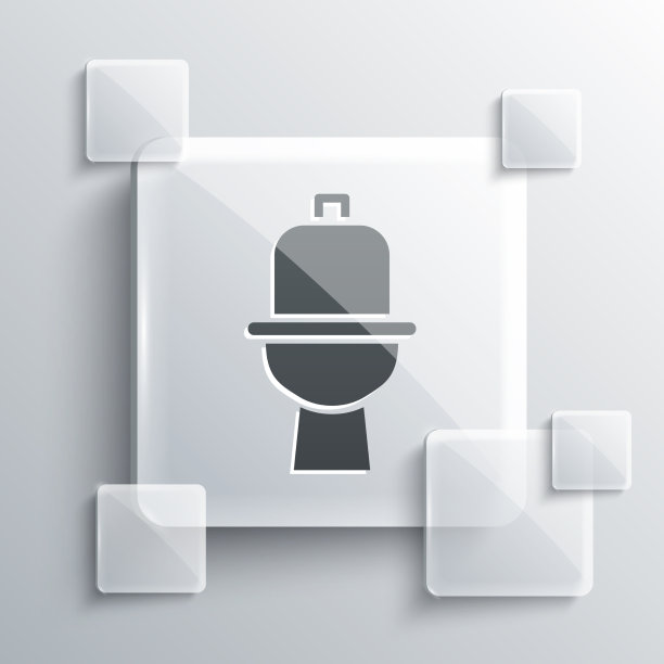 灰色马桶图标孤立在灰色背景图片下载