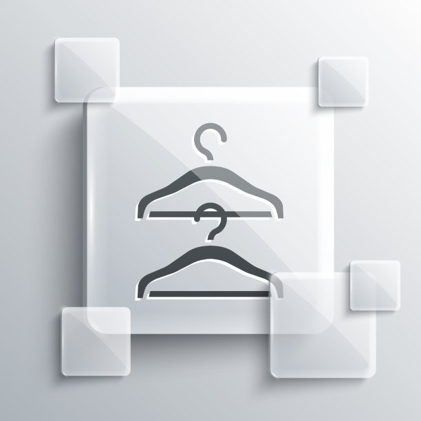 灰色衣架衣柜图标孤立在灰色图片下载