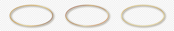 黄金发光椭圆形框架图片下载
