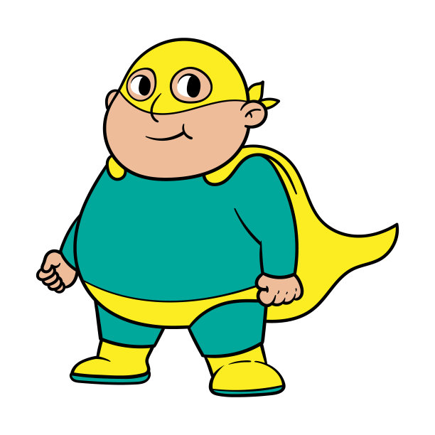 矢量超重超级英雄卡通插图图片下载