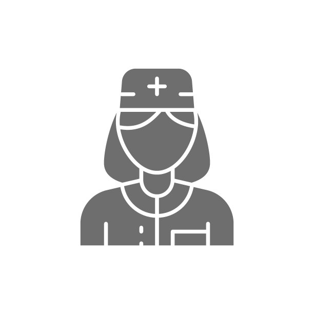 护士，女医务工作者，医生灰色图标。图片下载