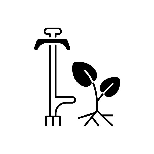除草器黑色线性图标图片下载