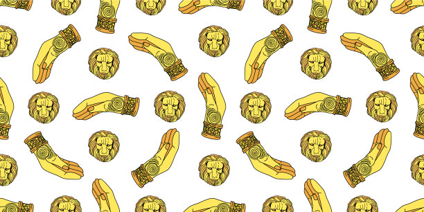 魔术图案金手假肢金狮图片下载