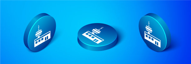 等距机场管制塔图标隔离图片下载