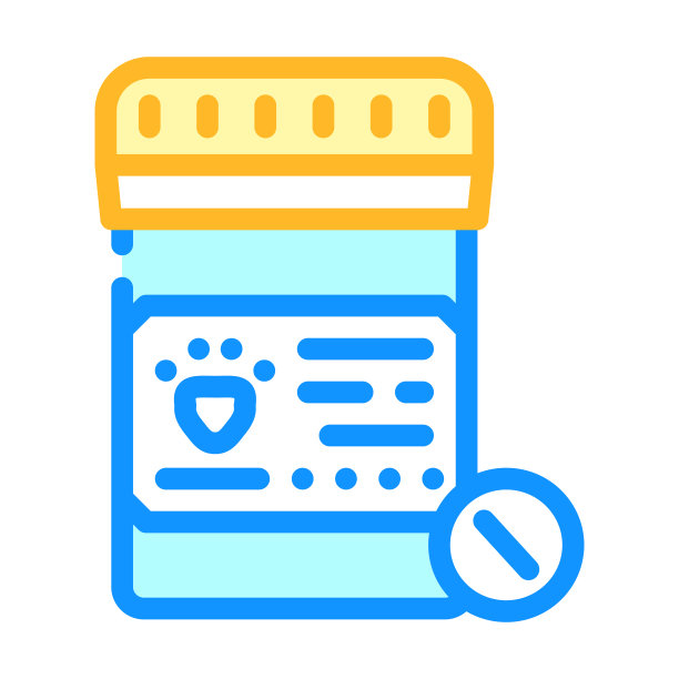 动物药丸颜色图标矢量插图颜色图片下载