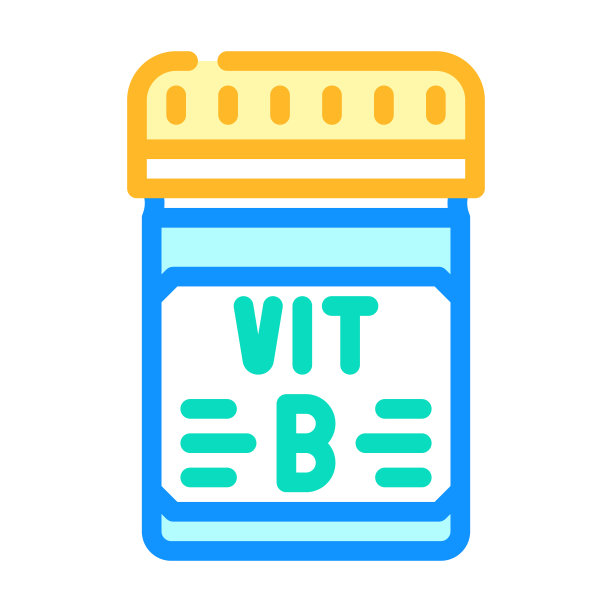 维生素b包装彩色图标矢量插图图片下载