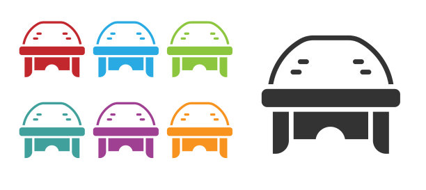 黑色曲棍球头盔图标孤立在白色图片下载