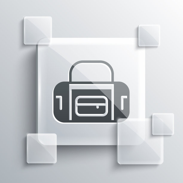 灰色运动包图标孤立在灰色背景图片下载