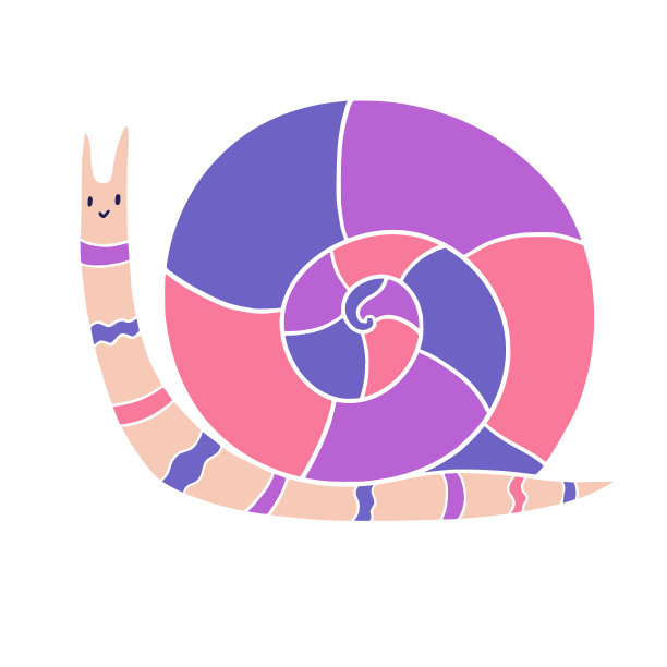 彩色蜗牛插图。儿童标志或标签。图片下载