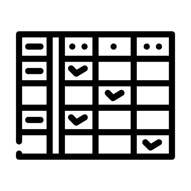 类日历线图标向量插图黑色图片下载