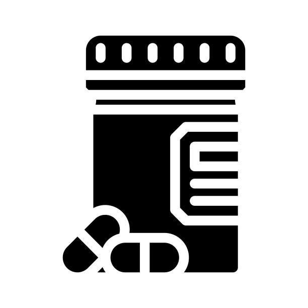 药丸包装字形图标矢量插图黑色图片下载