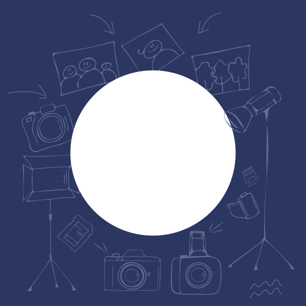 摄影器材和摄影。为摄影学校排版，课程设置。卡通风格矢量插图。手绘涂鸦风格。图片下载