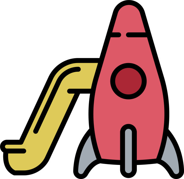 火箭小子滑梯图标轮廓风格图片下载