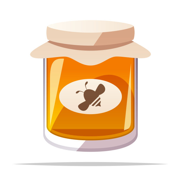 瓶蜂蜜矢量孤立插图图片下载